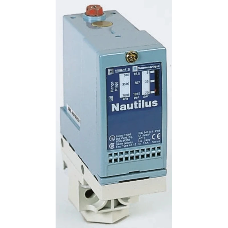 Telemecanique Sensors XMLA Series Differential Pressure Sensor Relay Output -0.76 bar to -0.04 bar XMLAM01V2S11