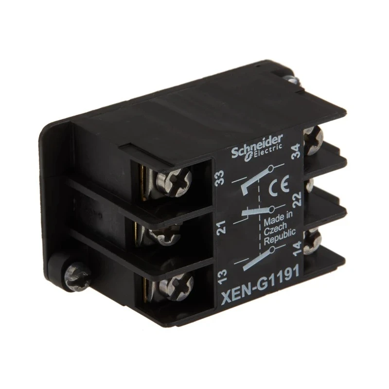 Schneider Electric Harmony Series Contact Block, 600V Voltage, 10A Current, 2 NO/1 NC Configuration XENG1191