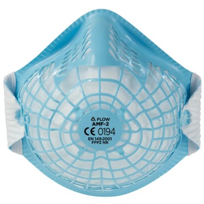 Skytec Alpha Flow Series FFP2 Disposable Face Mask 20 Per Pack Blue with Adjustable Nose Clips FFP2