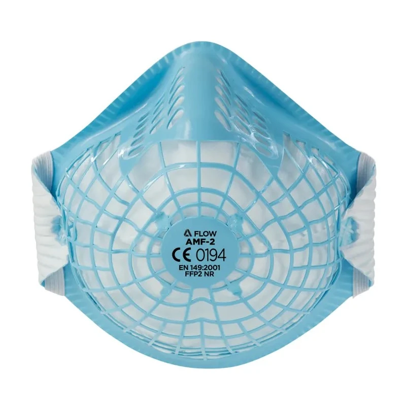 Skytec Alpha Flow Series FFP2 Disposable Face Mask 20 Per Pack Blue with Adjustable Nose Clips FFP2