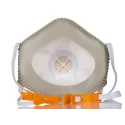 Skytec Alpha Flow Series FFP3 Disposable Face Mask Valved Shell, Adjustable Nose Clips, Orange, 10 Per Pack FFP3