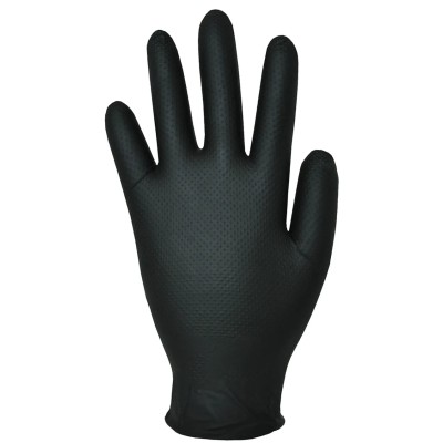 Polyco Healthline Finite Black Black Nitrile Disposable Gloves Size 10/XL GL1005