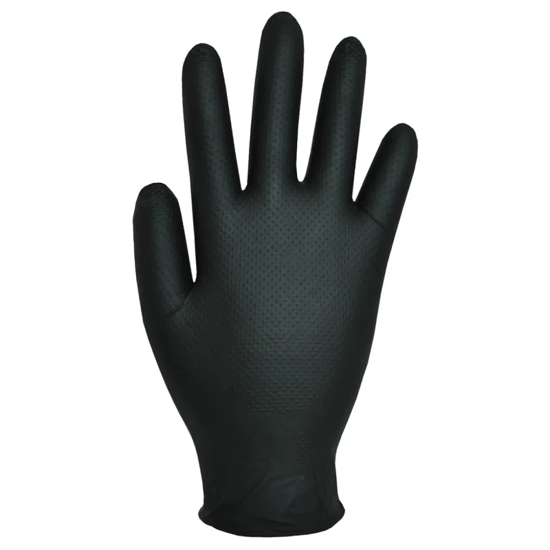 Polyco Healthline Finite Black Black Nitrile Disposable Gloves Size 10/XL GL1005