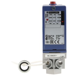 Telemecanique Sensors XMLB Series Differential Pressure Sensor, Relay Output, 22 bar Min, 300 bar Max, 2% XMLB300D2S11