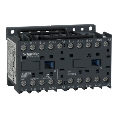 Schneider Electric LC2K Reversing Contactor, 230V ac Coil, 3-Pole, 9 A, 4 kW, 3 NO Contacts, 690V ac LC2K0910P7