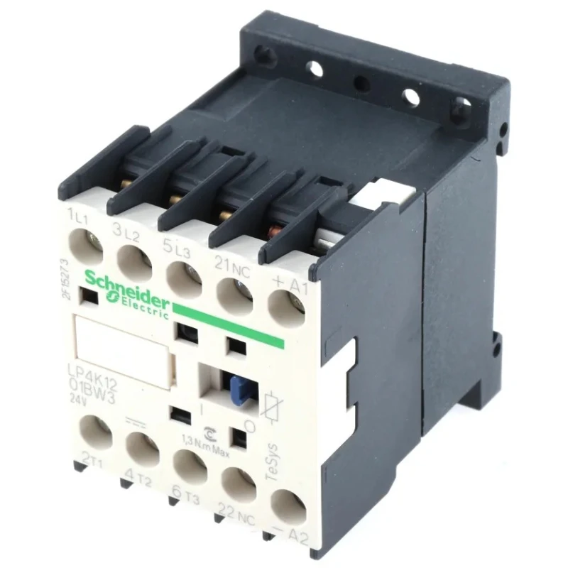 Schneider Electric LP4K Contactor, 24V DC Coil, 3-Pole, 12 A, 5.5 kW Power Rating, 3 NO, 690V AC LP4K1201BW3