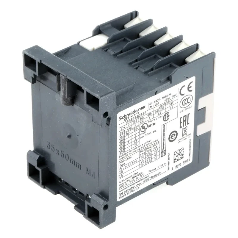 Schneider Electric LP4K Contactor, 24V DC Coil, 3-Pole, 12 A, 5.5 kW Power Rating, 3 NO, 690V AC LP4K1201BW3