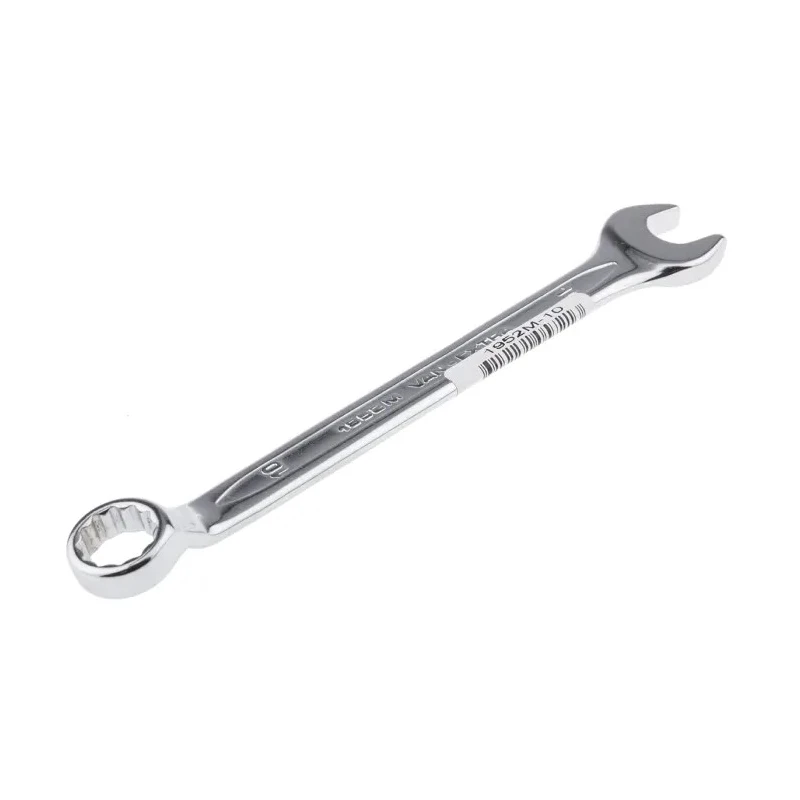 Bahco Combination Spanner 10 mm, 150mm Overall Length, 12 Points, 15° Offset Angle Alloy Steel Chrome Finish 1952M-10