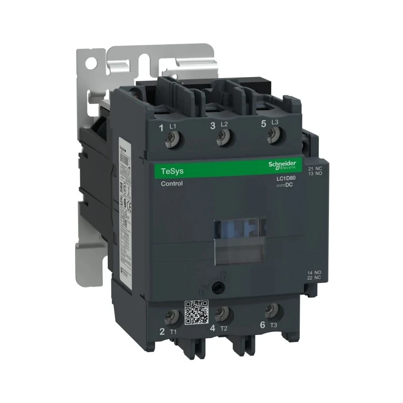 Schneider Electric LC1D Contactor, 24V DC Coil, 3-Pole, 80A, 45 kW, 3 NO Auxiliary Contacts, 1kV AC LC1D80BD