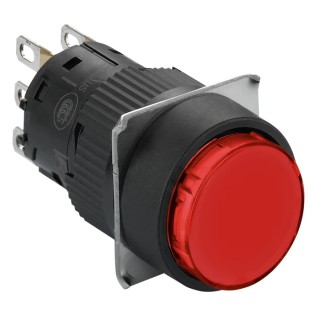Schneider Electric Harmony XB6 Series Push Button Switch, Spring Return, Panel Mount, 16 mm Cutout, SPDT, Red LED XB6EAA41P