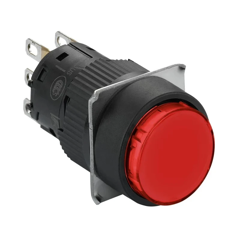 Schneider Electric Harmony XB6 Series Push Button Switch, Spring Return, Panel Mount, 16 mm Cutout, SPDT, Red LED XB6EAA41P