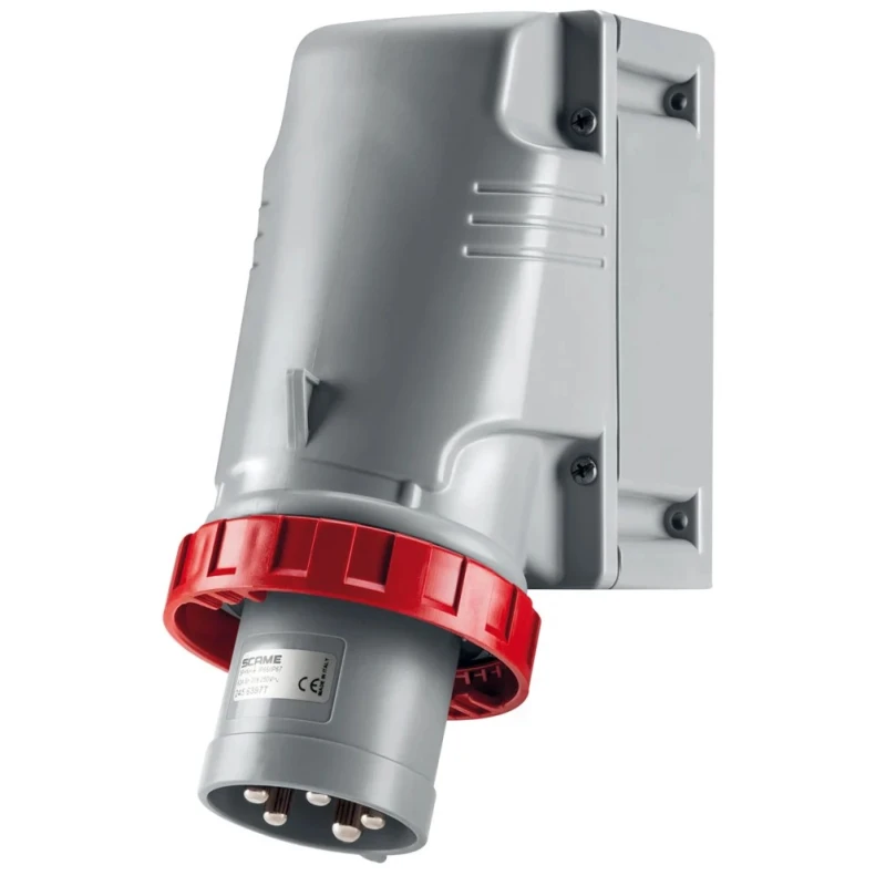 Scame OPTIMA-TOP Red Wall Mount Industrial Power Connector 3P+N+PE 125A 415V IP67 IP67