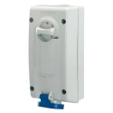 Scame Socket Switchable IP44 2+E, Earthing Position 6h Straight Industrial Interlock 32A 250V IP44 