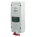 Scame Socket Switchable Industrial Interlock 3+E Earthing Position 6h Straight Red Plastic Body 16A 400V IP44 IP44