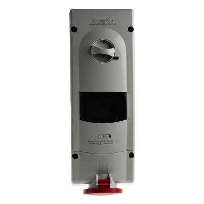 Scame Industrial Interlock Socket Switchable IP44 3+N+E Earthing Position 6h Straight 16A 400V IP44 