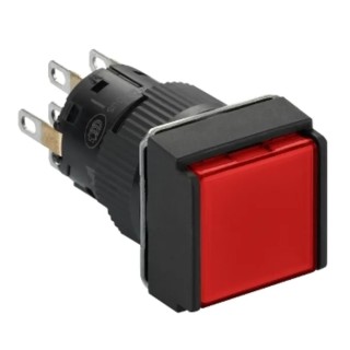 Schneider Electric Illuminated Push Button Switch DPDT Spring Return 16 mm Cutout Red LED Harmony XB6 XB6ECW4B2P