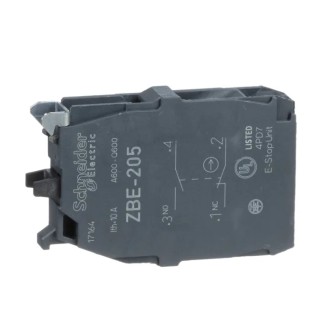 Schneider Electric Harmony Series Contact Block, 60V, 1 NO/1 NC, Screw Terminal, 10A Current Rating ZBE205
