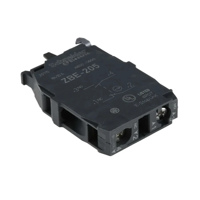 Schneider Electric Harmony Series Contact Block, 60V, 1 NO/1 NC, Screw Terminal, 10A Current Rating ZBE205
