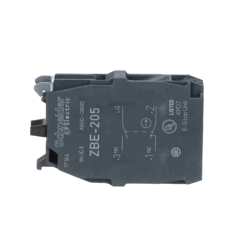 Schneider Electric Harmony Series Contact Block, 60V, 1 NO/1 NC, Screw Terminal, 10A Current Rating ZBE205