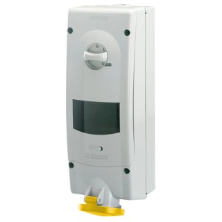 Scame Industrial Switchable Socket IP44 2+E Earthing Position 4h Straight Interlock 32A 110V IP44