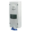 Scame Socket Switchable Industrial Interlock IP44 2+E, Earthing Position 6h Straight Blue Plastic Body 32A 230V IP44 