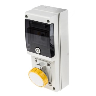 Scame Wall Mount Industrial Power Connector 16A 110V IP67 Rated BLOCK Series IP67