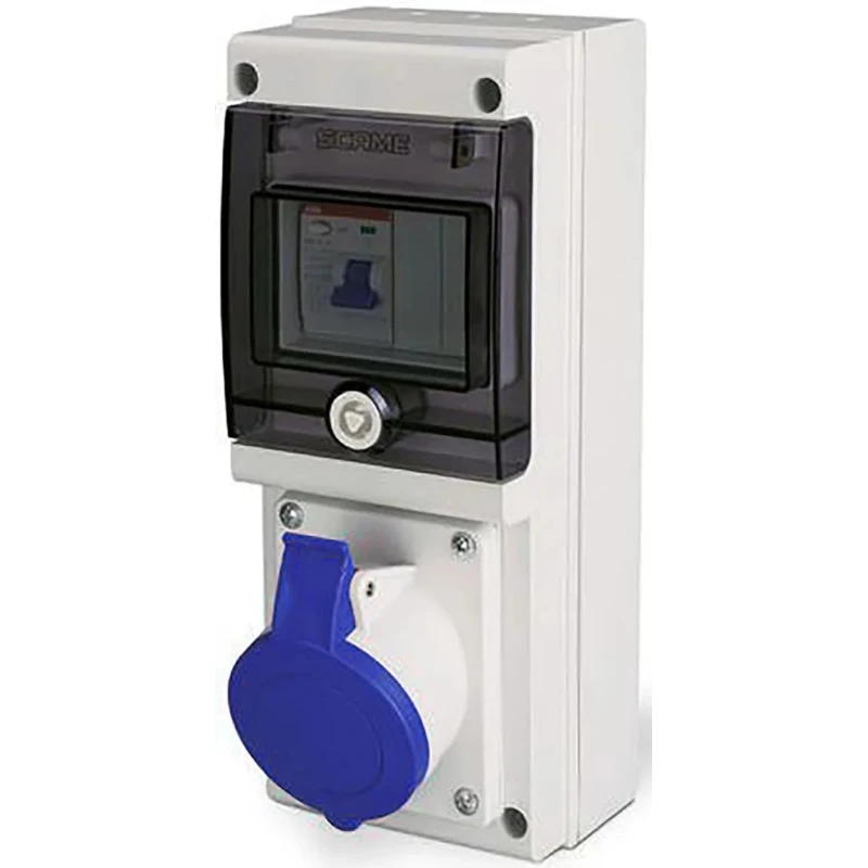 Scame Industrial Power Connector Wall Mount 2P+PE 16A 230V IP67 Blue RS PRO 