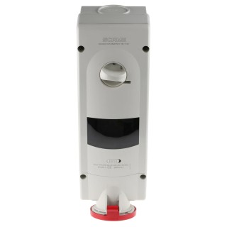 Scame Socket Switchable IP44 3+N+E Earthing Position 6h Straight Industrial Interlock 32A 400V IP44