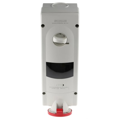 Scame Socket Switchable IP44 3+N+E Earthing Position 6h Straight Industrial Interlock 32A 400V IP44