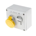 Scame Socket Switchable Industrial Interlock IP44 2+E, Earthing Position 4h Straight, 16A, 130V 500.1670