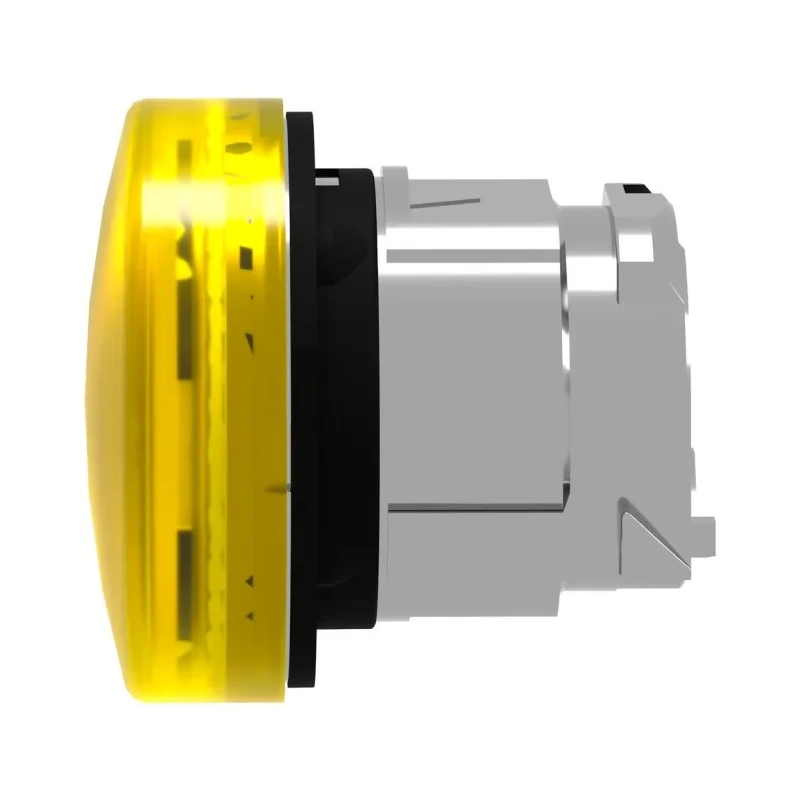 Schneider Electric Yellow Pilot Light with 22 mm Cutout, Round Shape, Chrome Plated Metal Bezel, IP66 Rated ZB4BV083S
