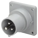 Scame Optima IP44 Blue Panel Mount 2P+PE Straight Industrial Power Connector 16A 230V IP44