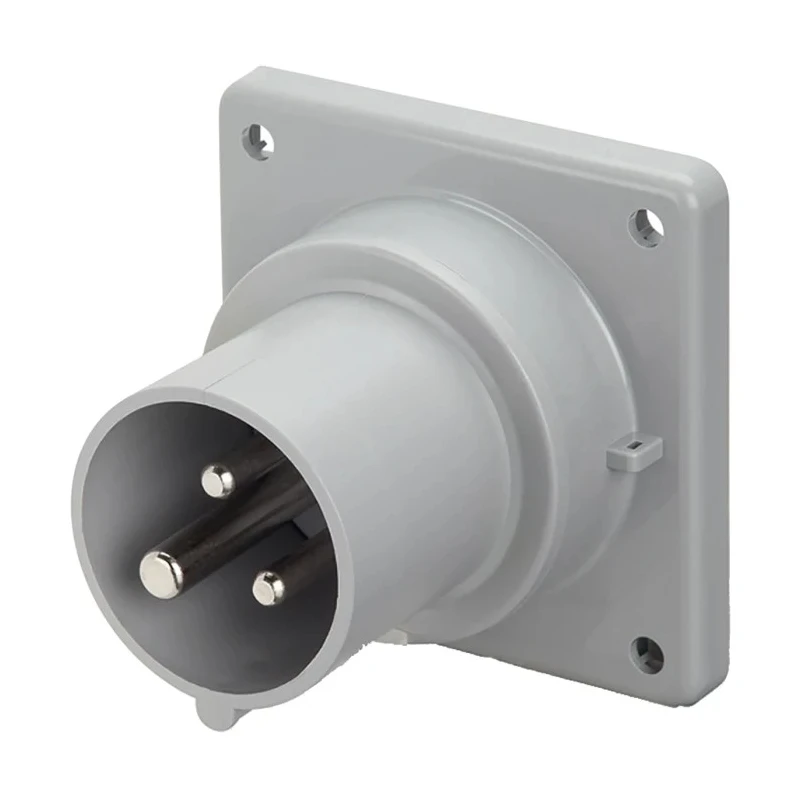 Scame Optima IP44 Blue Panel Mount 2P+PE Straight Industrial Power Connector 16A 230V IP44