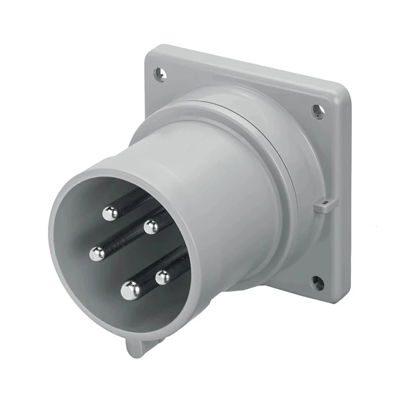 Scame Optima IP44 Red Panel Mount 3P+N+PE Straight Industrial Power Connector 16A 415V IP44 