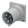 Scame Optima IP44 Red Panel Mount 3P+N+PE Straight Industrial Power Connector 16A 415V IP44