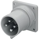 Scame Optima IP44 Red Panel Mount 3P+PE Straight Industrial Power Connector 16A 415V IP44