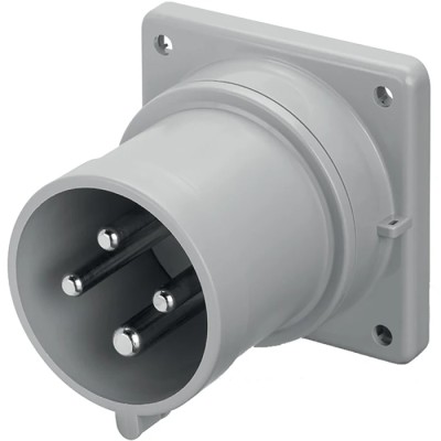 Scame Optima IP44 Red Panel Mount 3P+PE Straight Industrial Power Connector 16A 415V IP44