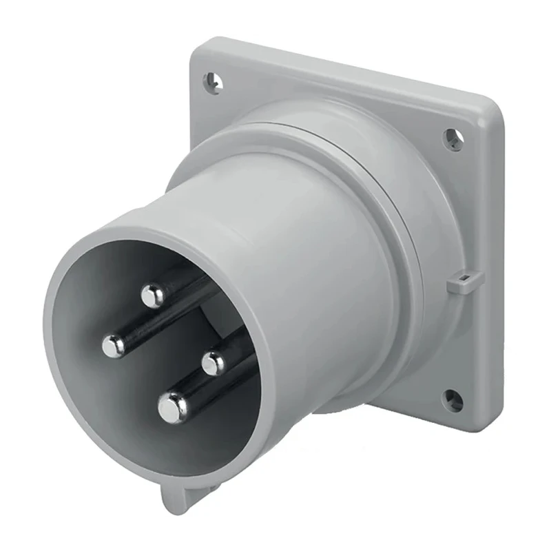 Scame Optima IP44 Red Panel Mount 3P+PE Straight Industrial Power Connector 16A 415V IP44