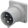 Scame Optima IP44 Red Panel Mount 3P+PE Straight Industrial Power Connector 16A 415V IP44