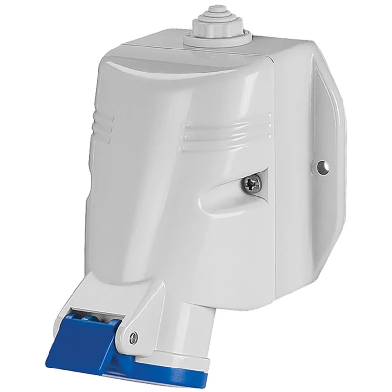 Scame Rated Industrial Power Connector 32A 230V IP44 Blue Wall Mount 2P+PE OPTIMA-TOP IP44