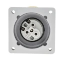 Scame Optima IP67 Yellow Panel Mount 2P+PE Straight Industrial Power Connector 16A 110V IP67