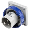 Scame Optima IP67 Blue Panel Mount 2P+PE Straight Industrial Power Connector 16A 230V IP67