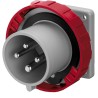 Scame Optima IP67 Red Panel Mount 3P+PE Straight Industrial Power Connector 16A 415V IP67
