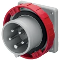 Scame Optima Industrial Power Connector 3P+N+PE Panel Mount 16A 415V IP67 IP Rated Red Male Connector IP67