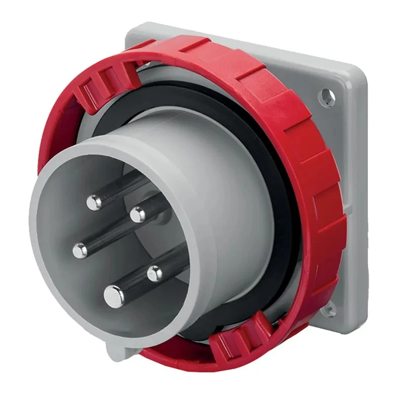 Scame Optima Industrial Power Connector 3P+N+PE Panel Mount 16A 415V IP67 IP Rated Red Male Connector IP67
