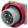 Scame Optima Industrial Power Connector 3P+N+PE Panel Mount 16A 415V IP67 IP Rated Red Male Connector IP67