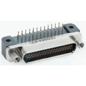 Glenair 51 Way Right Angle 1.91 mm Pitch Through Hole Micro-D Male D-Sub Connector GMR7590
