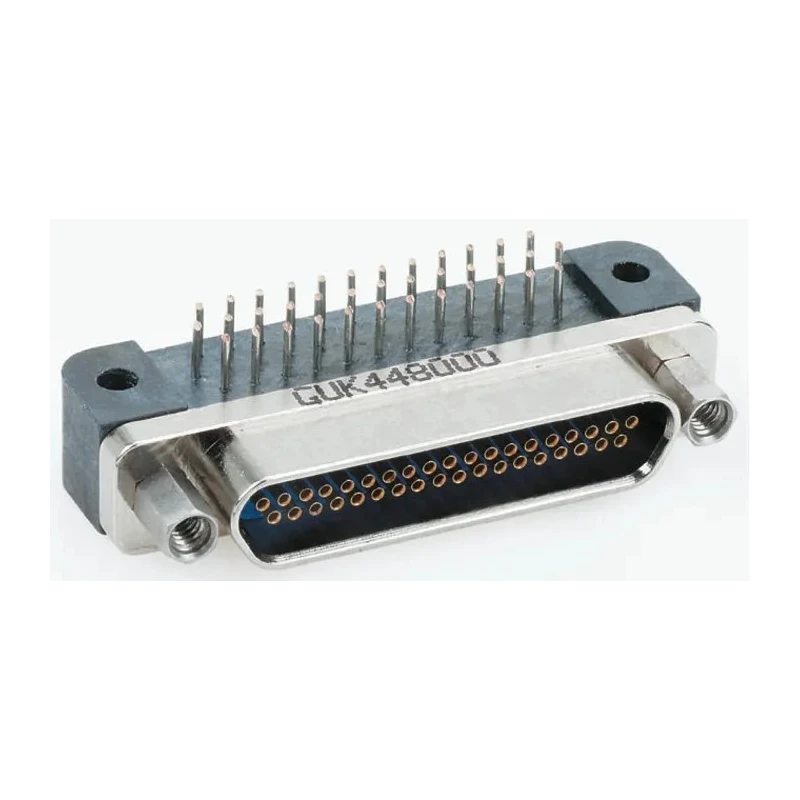 Glenair 51 Way Right Angle 1.91 mm Pitch Through Hole Micro-D Male D-Sub Connector GMR7590