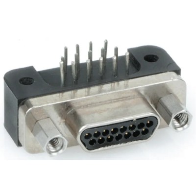 Glenair D-Sub Connector 9 Way Right Angle 1.91 mm Pitch Through Hole Female Stainless Steel Aluminium Alloy GMR7590