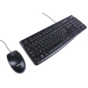 Logitech Wired Standard Keyboard & Mouse Set AZERTY (France) USB Optical 3-Button Black MK120